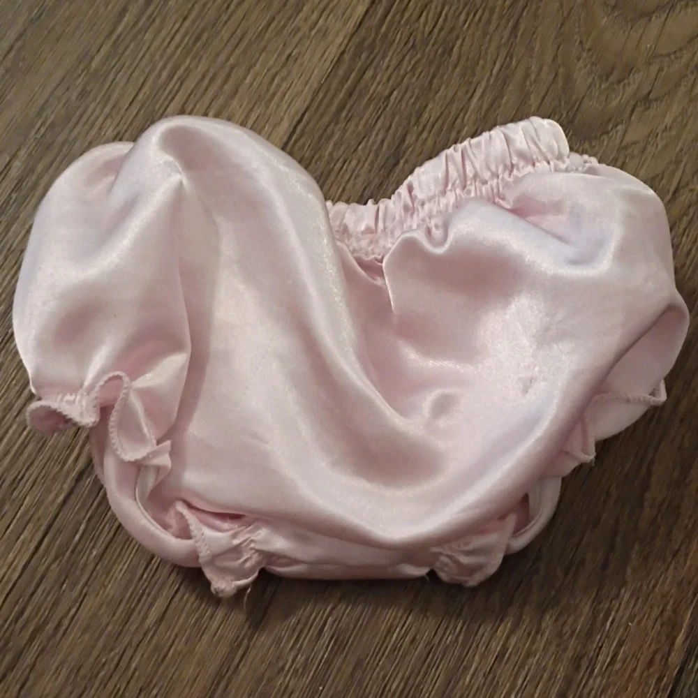 Nannette Pink Satin Diaper Cover
